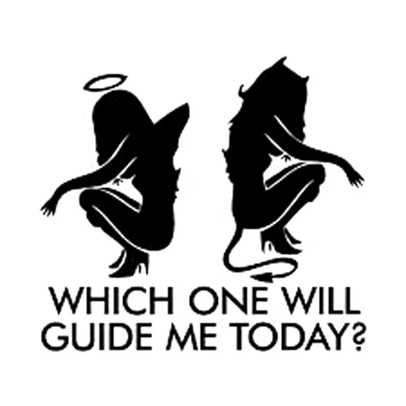 

Personality Car Stickers Personalized Sexy Angel or Devil Girl Car Decoration Decals Are Suitable for Various Models Black/white