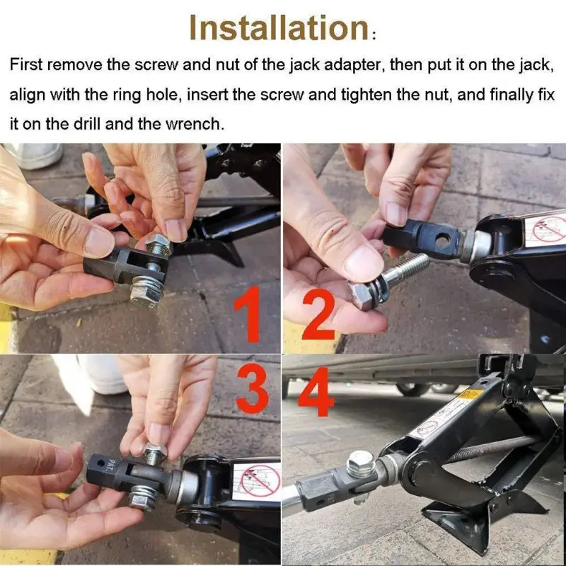 scissor jack adapter 4 1cm bolt length use for 12 inch drive impact wrench or 1316 inch free global shipping