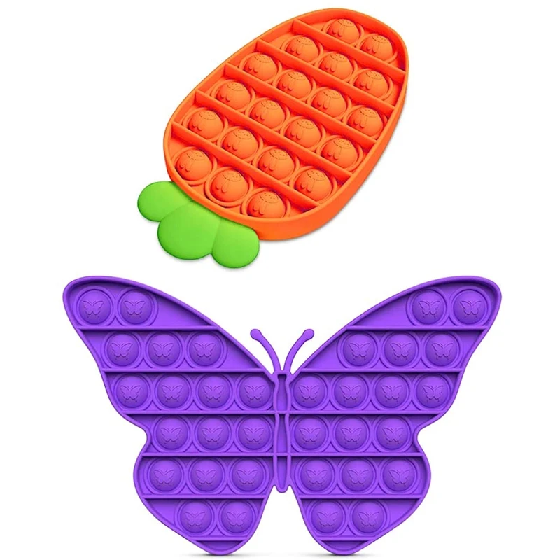 

Pressure Relief Push Bubble Sensory Toys 2Pcs/Set Pineapple Crab Autism Special Needs Sensory Toy For Kids Adult