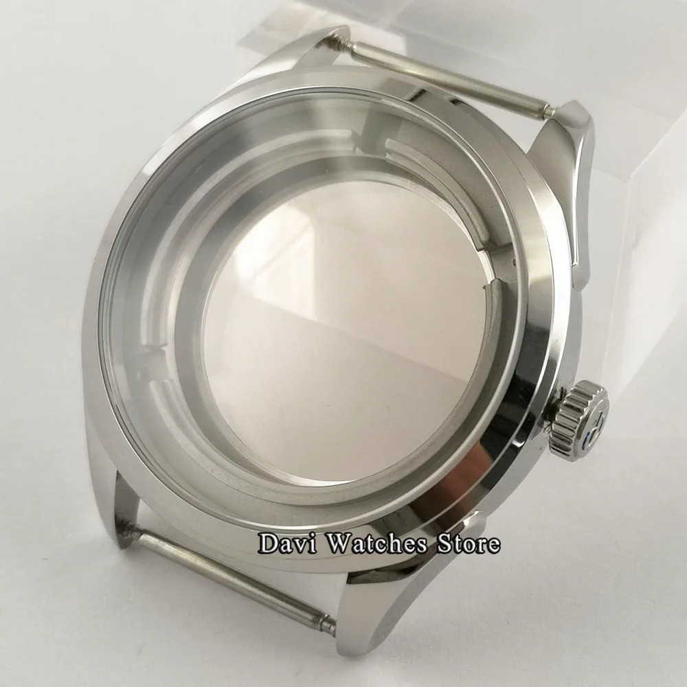 

42 мм Parnis полированная сталь Часы с сапфировым стеклом чехол подходит NH35 NH36 механизм