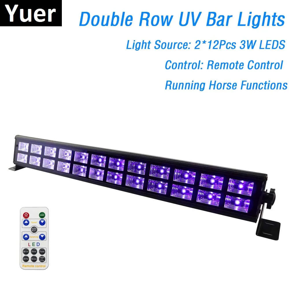 24 LEDs Disco UV Bar Lights Party Dj Lamp UV Color LED Wall Washer Lights For Christmas Laser Projector Stage Wall Washer Lights