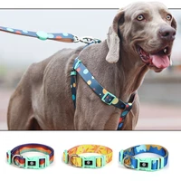 holiday anti dropping pet collar dog leashing and harnesses set print adjustable basic collars for small medium and large dogs