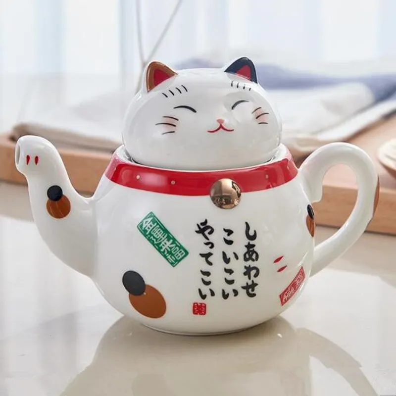 Японский фарфоровый чайный набор Lucky Cat креативная керамическая чайная чашка с