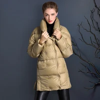 2021 autumn and winter new luxury high end fashion padded womens white duck down slim down jacket commuter