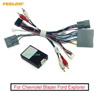 feeldo car 16pin audio wiring harness with canbus box for chevrolet blazer ford explorer stereo installation wire adapter