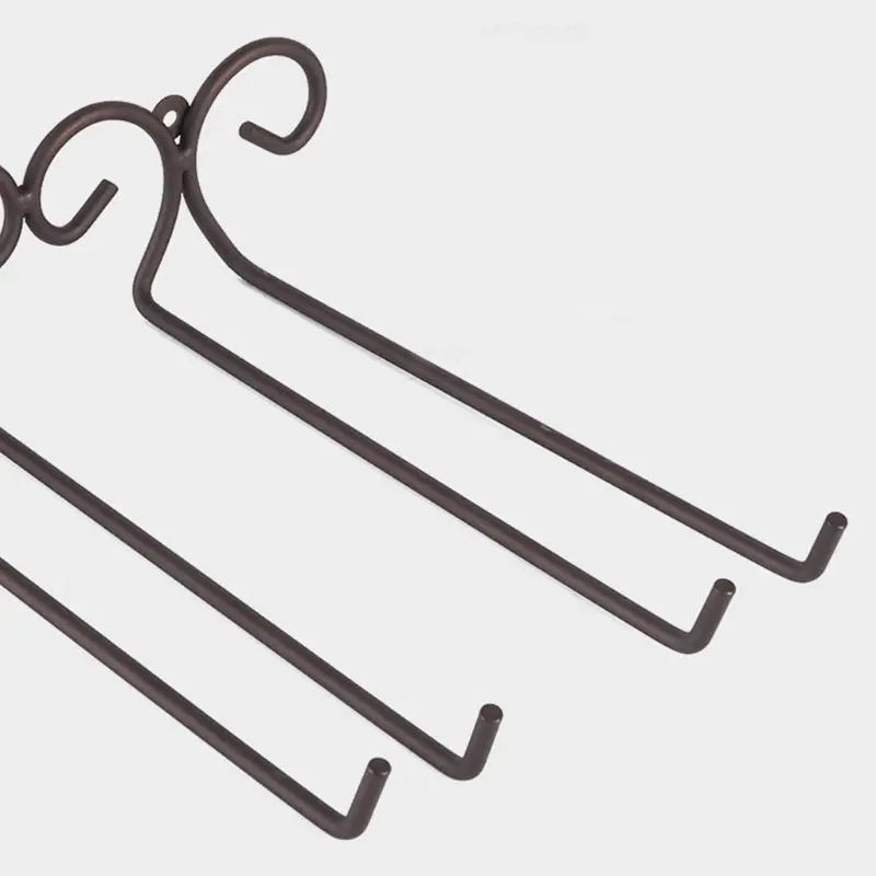 

Unilateral Side Single Row Hanging Wine Glass Holder Inverted Shelf Under Mounted on Cabinet Glass Storage Metal Hanger