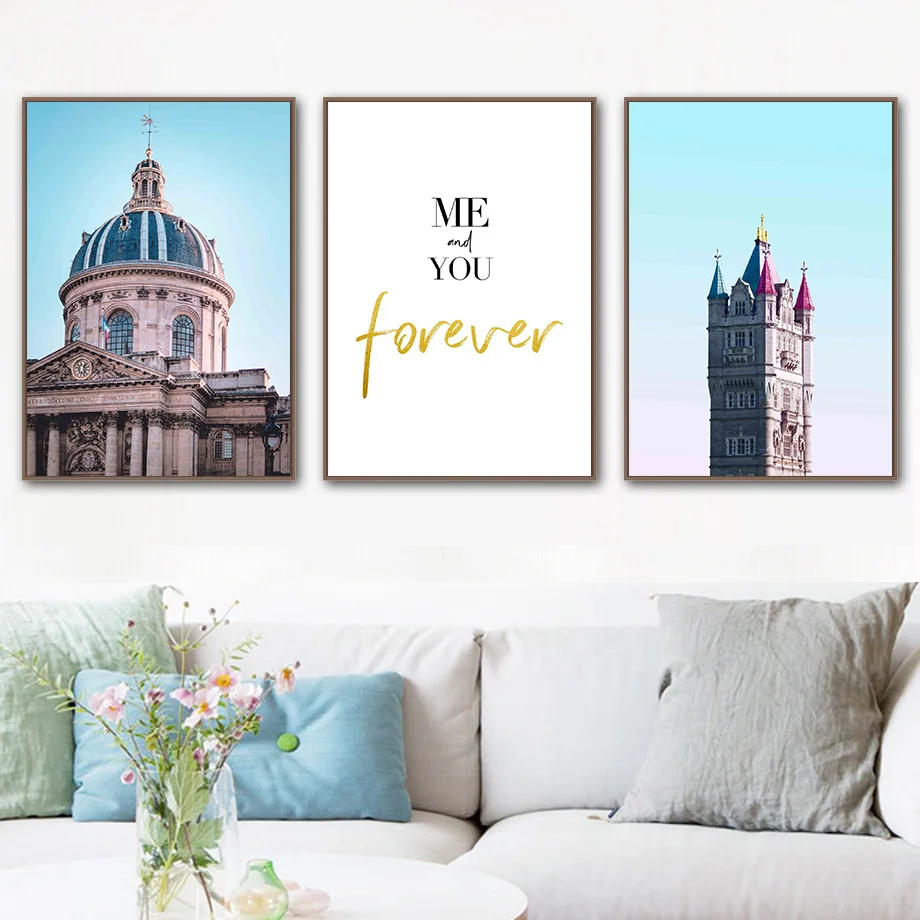 Картина на холсте с изображением колеса обозрения в Лондоне Париже Мадриде