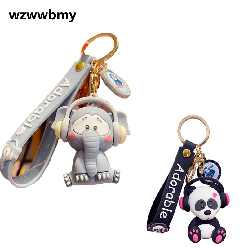 

Korean Creative Cute Fun Music Elephant Key Chain Fashion Bag Couple Car Pendant Small Gift