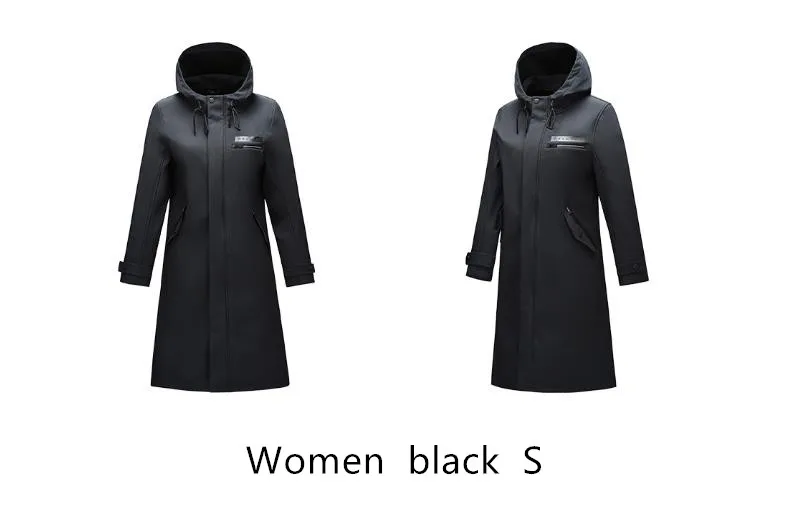 Women Black S Xiaomi PELLIOT осенне-зимнее деловое мужское Женское пальто, повседневное однотонное тонкое пальто, ветрозащитный длинный плащ, теплый мягкий уличная одежда - Цвет: Women Black S