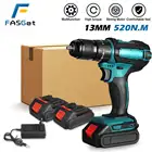 Бесщеточная электрическая дрель FASGet, 20 крутящий момент, нм, беспроводной шуруповерт, 13 мм патрон, литий-ионная батарея, электрическая отвертка, дрель
