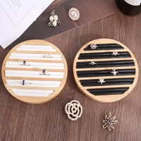 portable round flat collect jewelry box ring display tray organizer gift box storage organizer holder for wedding shop and home