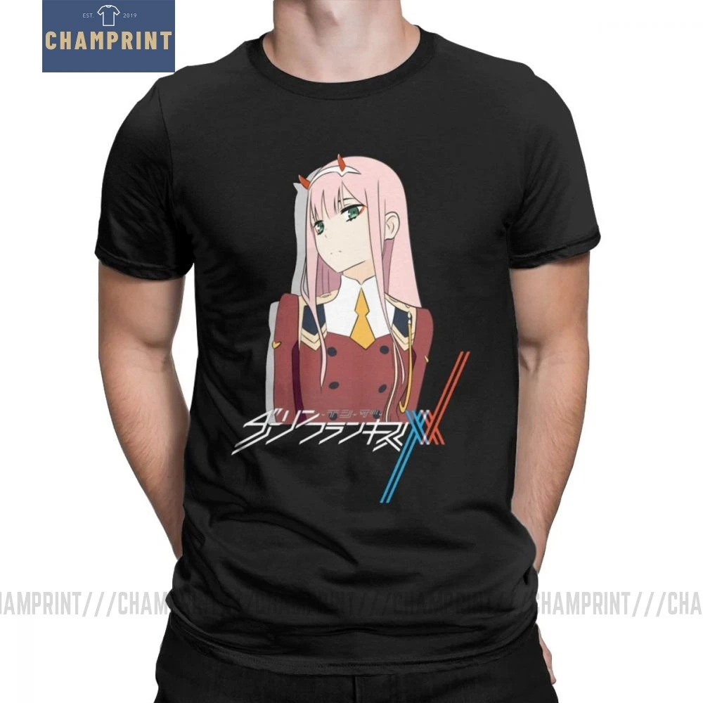 Darling In The Franxx 02, Мужская футболка, винтажные футболки, хлопок, с коротким рукавом, японская анимация, футболка, Новое поступление, топы