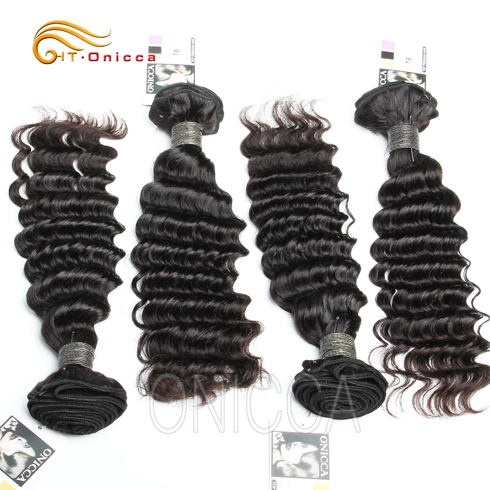 Глубокая волна пучок перуанских волос пряди человеческие волосы для наращивания