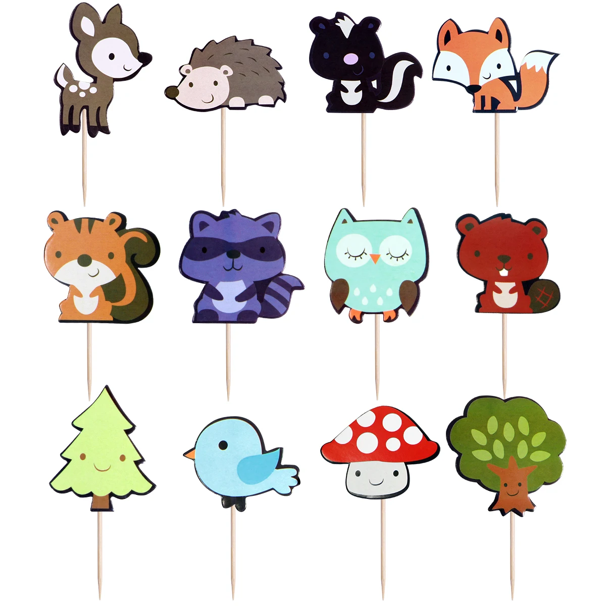BESTOMZ 36 шт животные торт Топпер лесной кекс выбор Декор для свадьбы День
