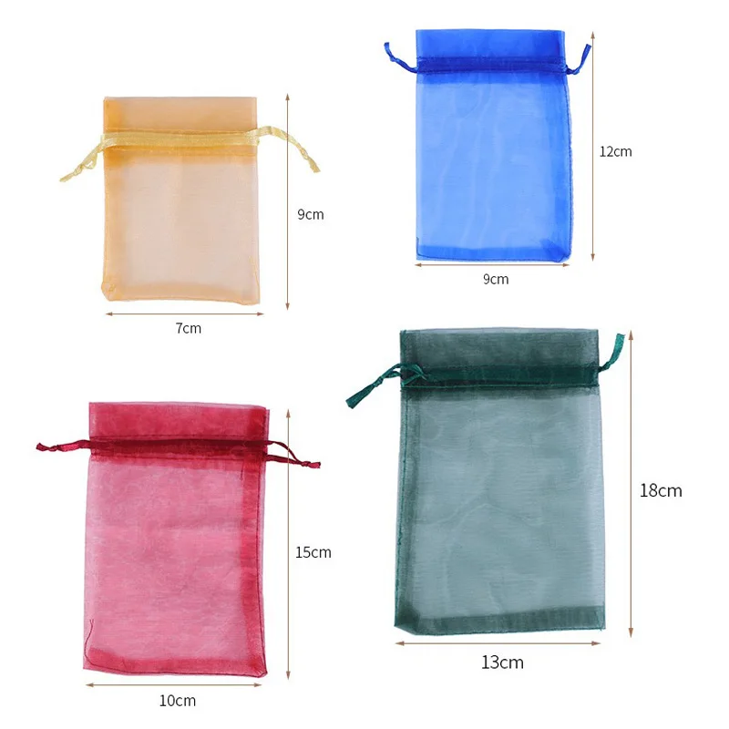 100pcs Solid color pearl jewelry mesh bag Gift candy candy bag cosmetic packaging bag