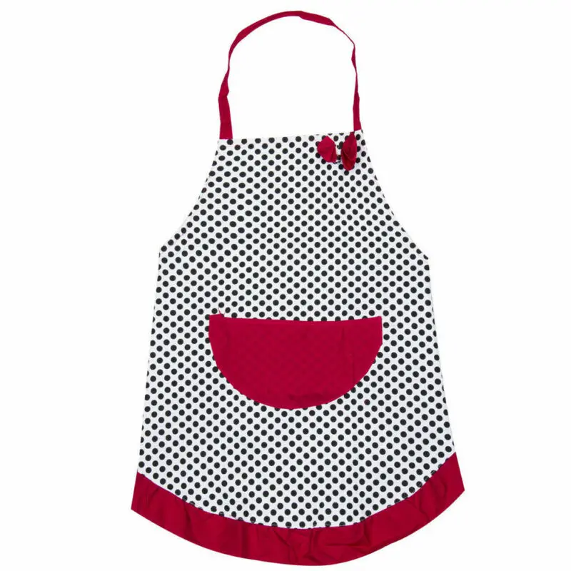 New Cute Bib Apron Dress Vintage Kitchen Women Bowknot with Pocket Gift | Aprons