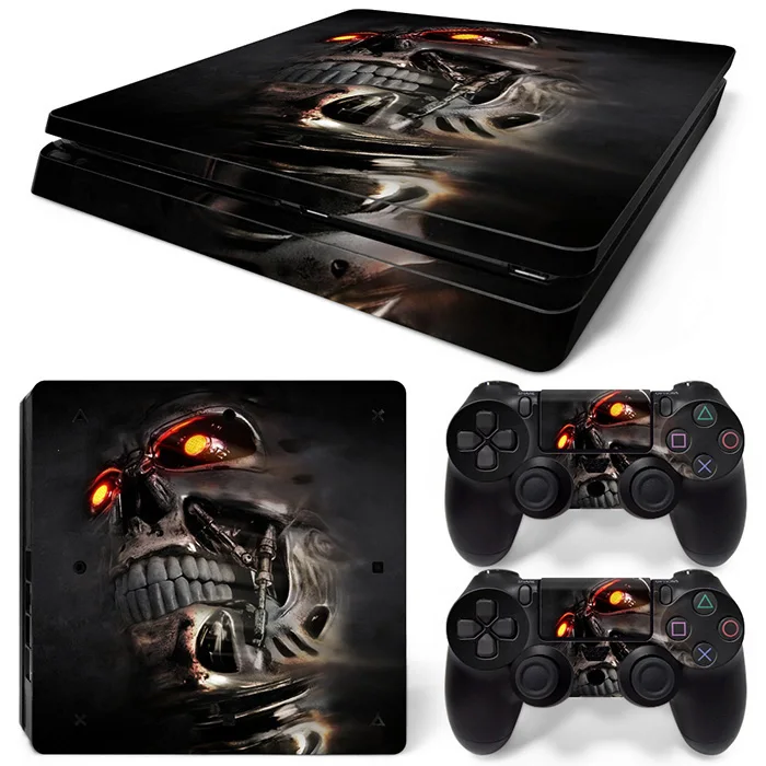 Череп дизайн ПВХ кожи наклейка для PS4 Тонкий консоли и контроллеры стикер s для ps4 тонкий кожи стикер