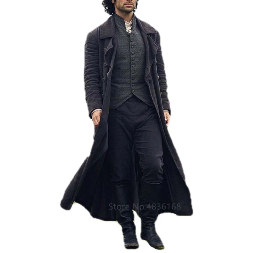 

Medieval Men British Style Retro Casual Coat Knight Detective Party Cosplay Costume Vintage Warm Windbreaker Jackets Outerwear