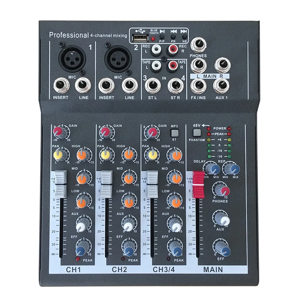 Караоке миксер Профессиональный 4 студии аудио DJ усилитель цифровой мини