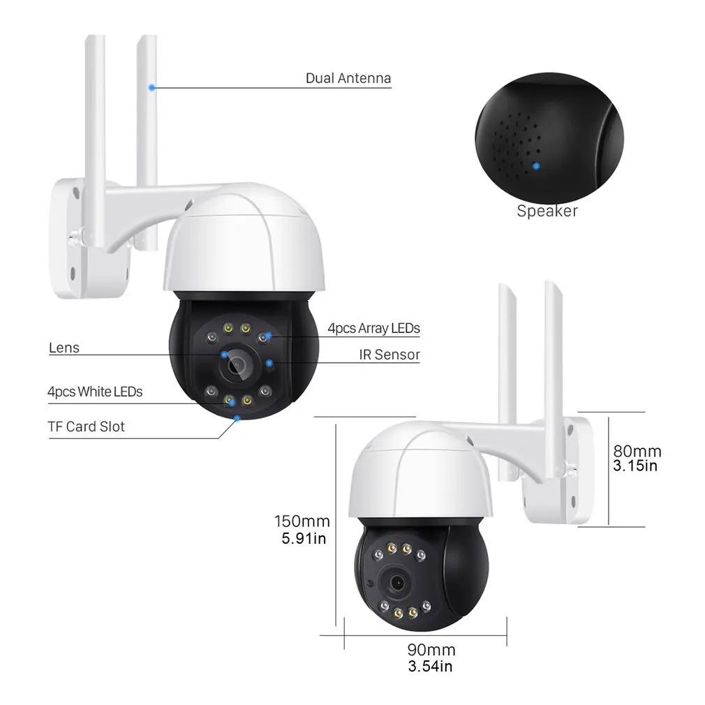 

PTZ Wifi IP Camera Outdoor AI Human Auto Tracking Wireless Camera ONVIF Audio 2MP Smart Light Security CCTV Camera