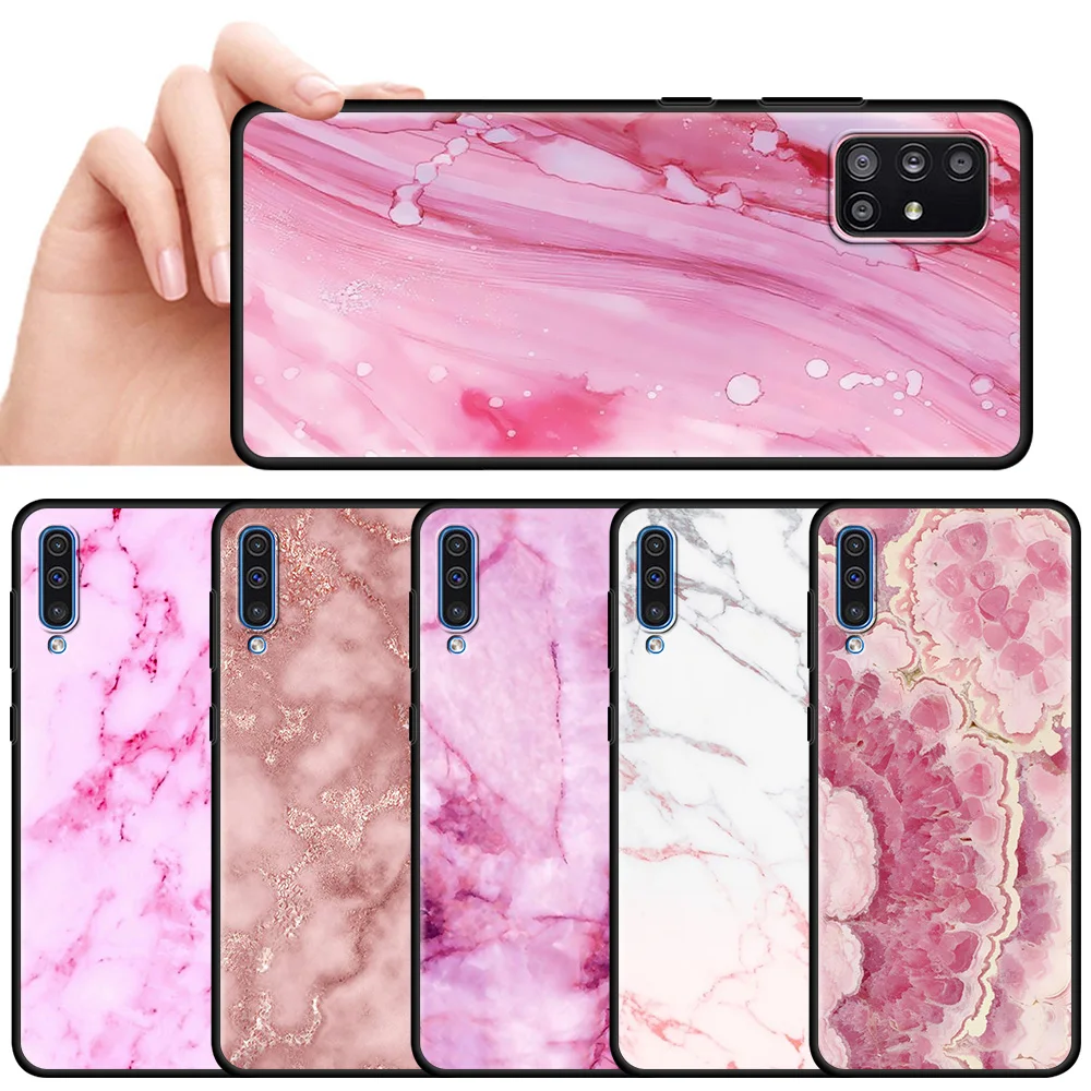 

Chic Pink Marble Back Case for Samsung Galaxy A51 A21s A12 A71 A31 A52 A32 5G A02s A72 A41 A11 A51 A42 Phone Bag