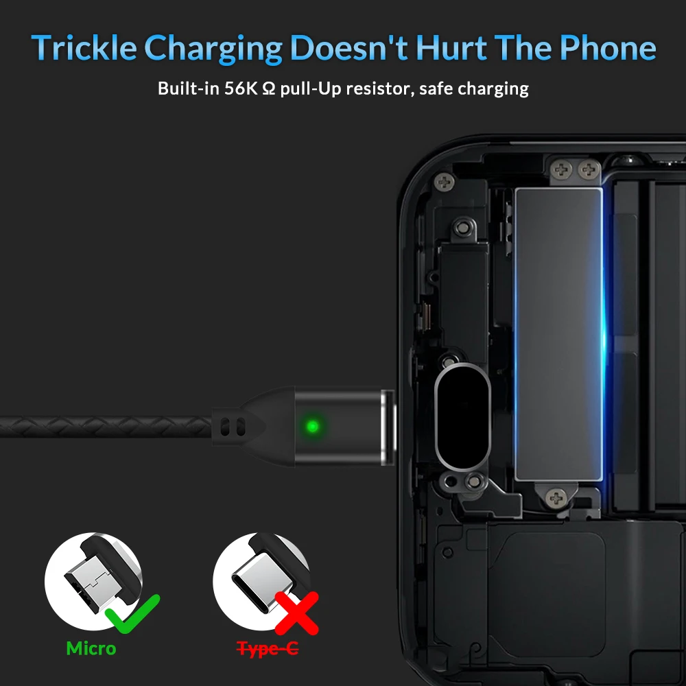 TOPK AM413A Магнитный кабель для быстрой зарядки для iPhone Xs Max Xr 8 Plus, кабель Micro USB для мобильного телефона и кабель usb type C, кабель USB C