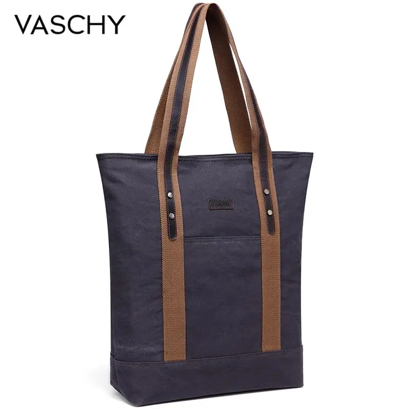 Винтажная Холщовая Сумка тоут VASCHY для женщин Большая водонепроницаемая рабочая