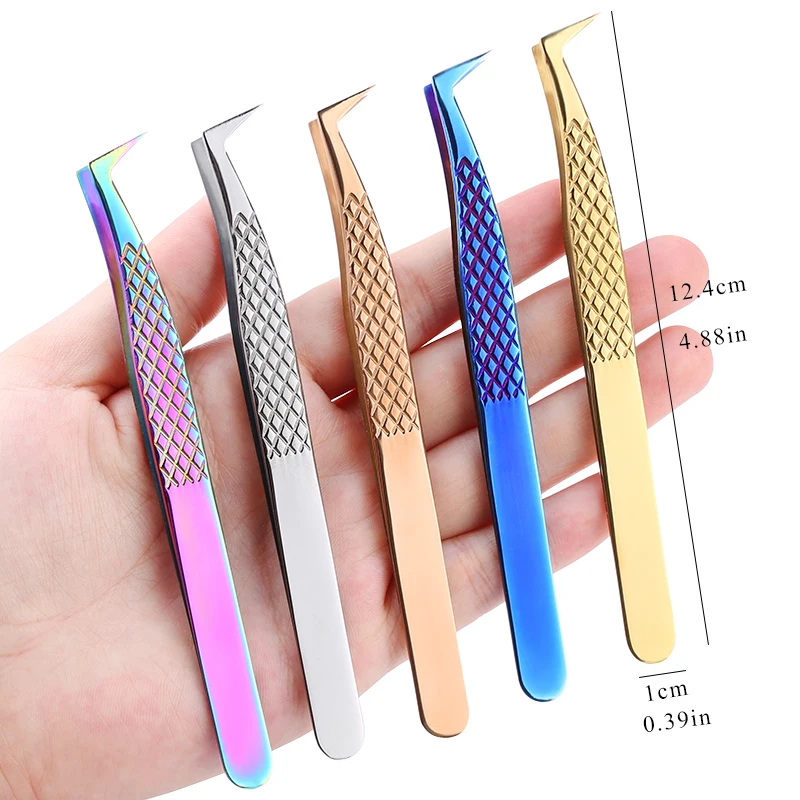 Наращивание ресниц Щипцы для бровей Пинцет 100% закрыт рукой противоскользящая