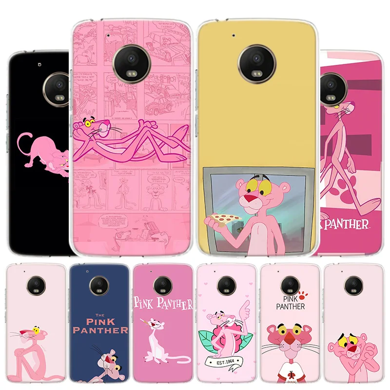 Чехол для телефона Korea Pink Panther с изображением мультяшного розового пантеры для Motorola Moto G8 G7 G6 G5S G5 G4 E6 E5 E4 Plus Play Power One Action X4.