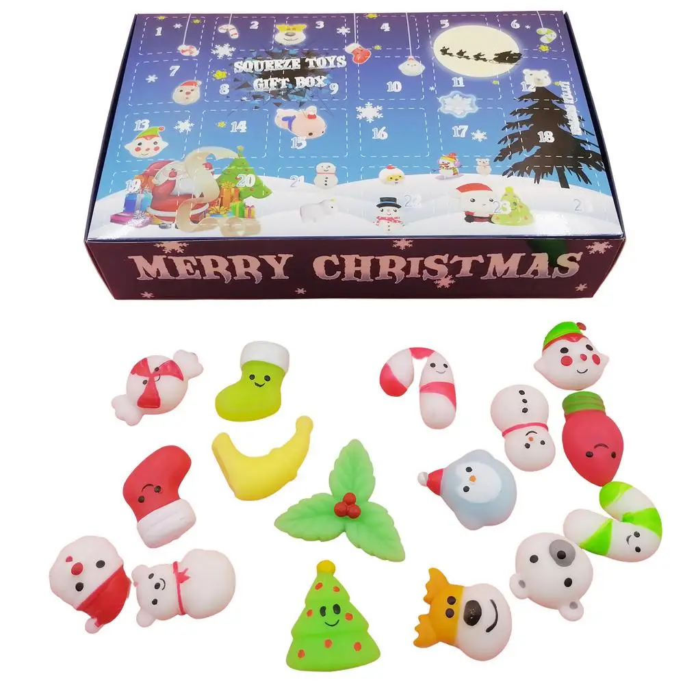 

Christmas Advent Calendar 24 Different Cute Squeezing Toys Safe Durable Squeeze Game Set For Childrens Birthday Gifts