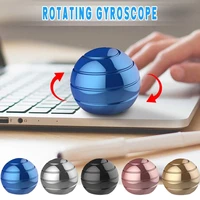 desktop decompression rotating spherical gyroscope metal spinning top office desk fidget finger toys office pressure relief gift