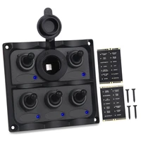 truck boat switch panel 12v 5 gang yacht led rocker switch panel circuit breaker auto car with cigarette lighter