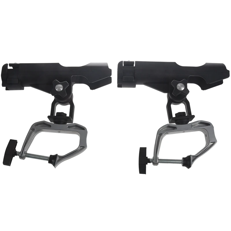 

2Pack Fishing Boat Rods Holder With Large Clamp Opening 360 Degree Adjustable Fishing Rod Racks Folding Holder