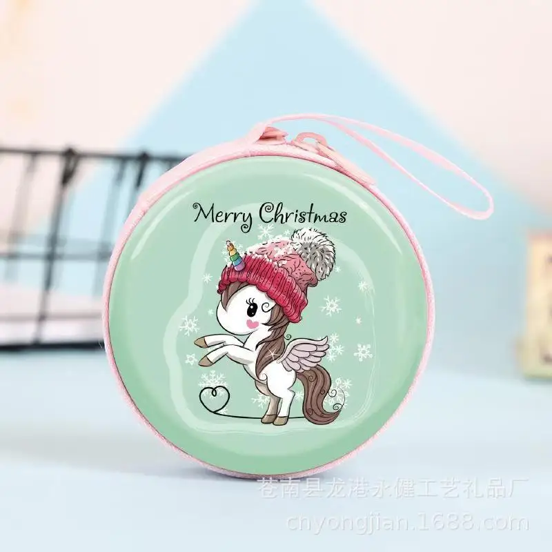 Новинка, Женская мини-сумка Kawaii, мультяшный единорог, кошелек для монет, милый детский кошелек для девочек, органайзер для наушников, коробка, сумки, рождественский подарок