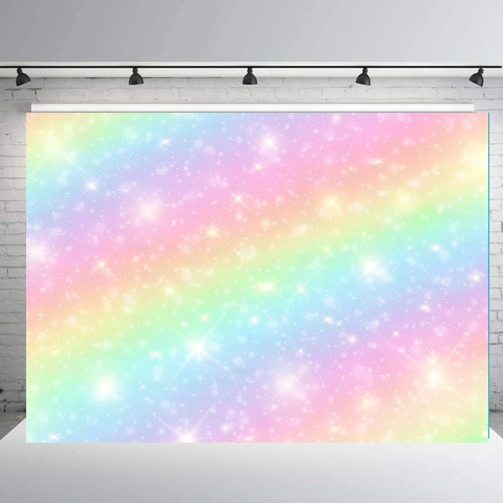 

Colorful rainbow photography backdrops flash glitter baby shower birthday party banner decoration background photo booth B385