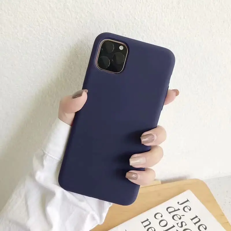 Midnight Blue Sealed Liquid silicone Phone Case For iPhone 11, 11 Pro Phone Case For iPhone 11 PRO Max 6.5 inch Phone Back Coque Cover Case - Цвет: Midnight Blue