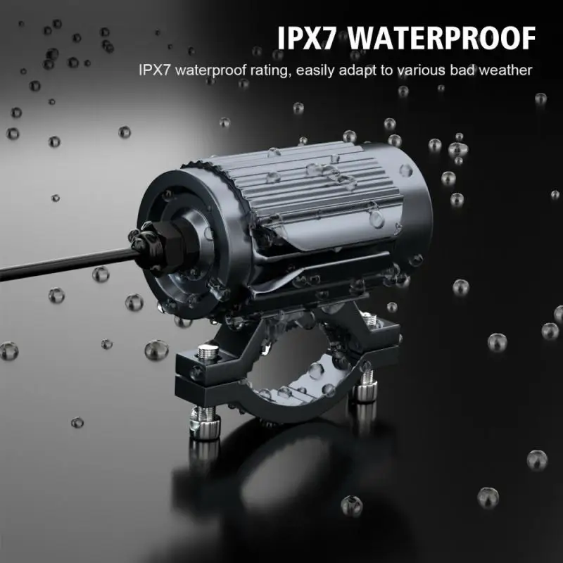 

LED Motorcycle Headlight Tri-Color Projector Bi Lens Moto Bike Mini Driving Spot Fog Lamp DRL SUV Truck Car Light