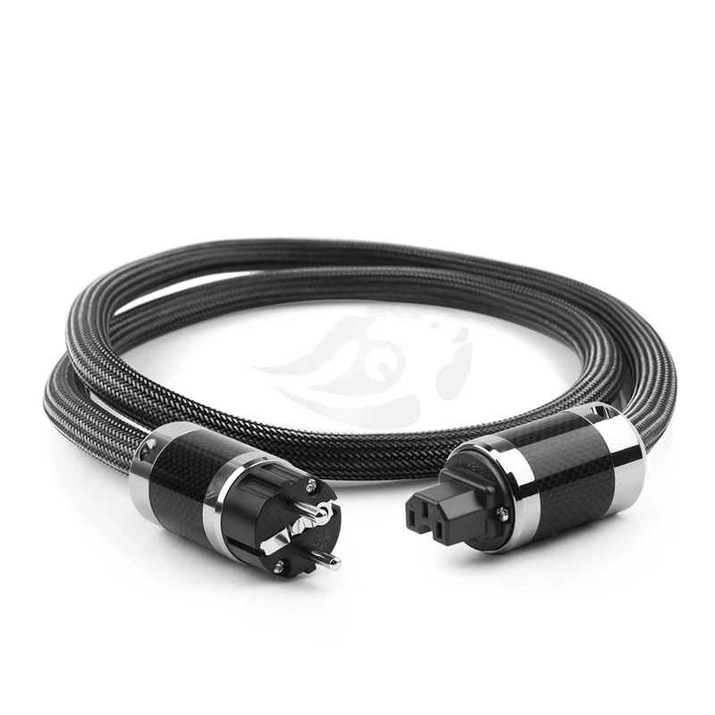 

Adapter US Plug Male Female Audio Jack HiFi Audio Speaker Power Connector Carbon Fiber Metal Cable Adapter 1 Set