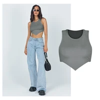zuoan pure color street fashion i shaped vest ultra short sexy slim fitting outer umbilical crop top summer