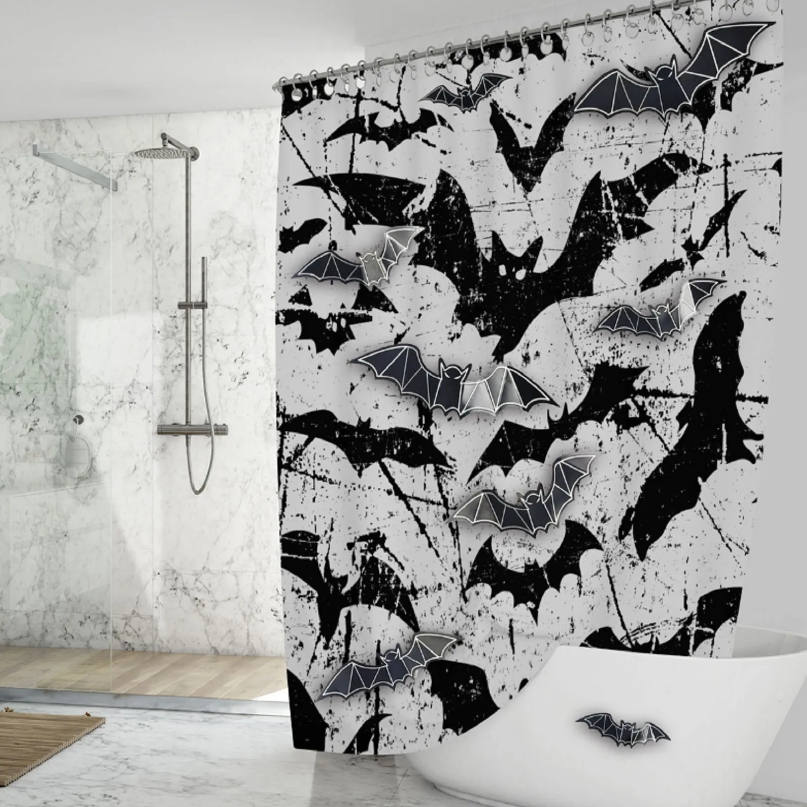 

Halloween Bathroom Shower Curtain 3d Waterproof Mildew Proof Bath Curtain Shower Curtains Environmental Toilet Door Curtain