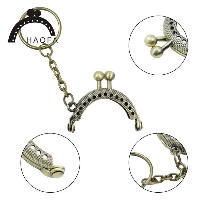 Haofa 20 шт. 4 см дуговая металлическая рамка для кошелька поцелуй застежка