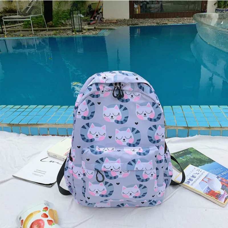 Модный женский рюкзак женские милые дорожные сумки школьный с принтом кактуса