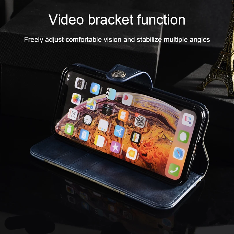 Кожаный чехол-кошелек для Nokia 6 2 противоударный чехол на магните телефона