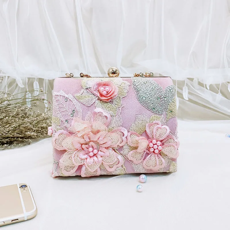 Милые вечерние сумки с цветочным рисунком свадебная сумка для невесты модные