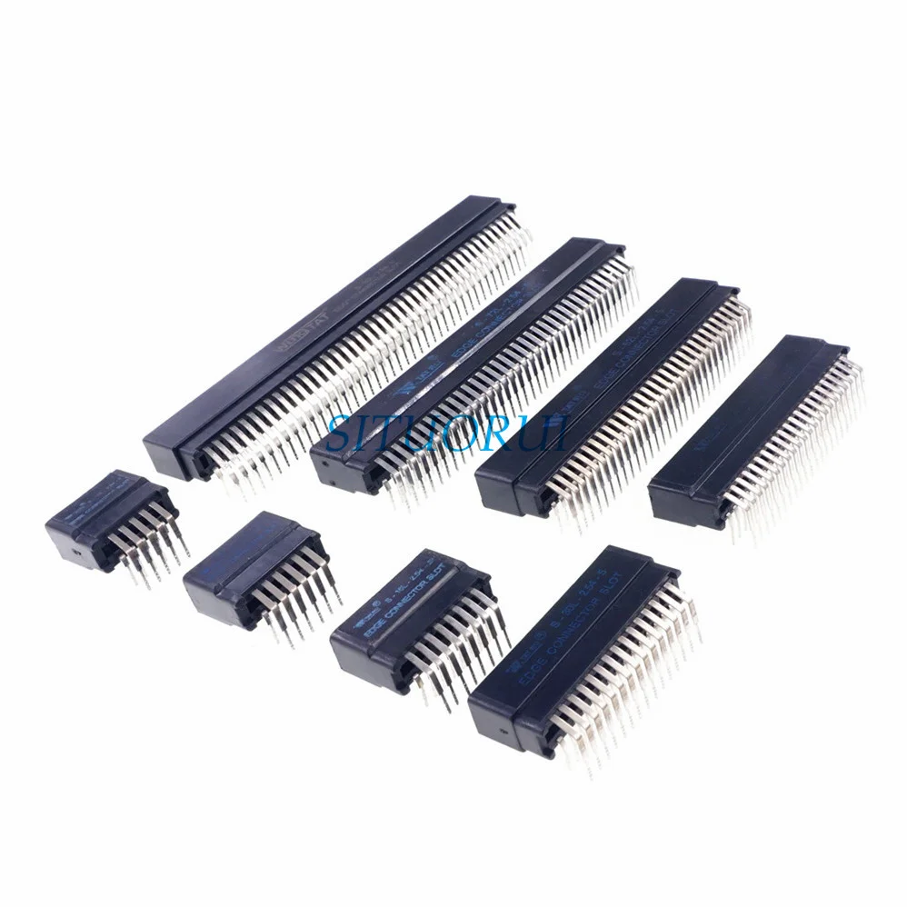 Cartão Borda Conector Ângulo Direito Entalhe Passo 2.54mm 8 - 10 12 16 22 30 36 44 60 62 64 72 Pino Ouro Dedo Soquete Através 50 Pçs 4 High Quality Renovação da Casa