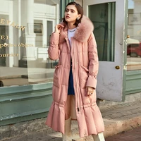 winter womens coat long warm parka fashion jacket with raccoon fur hood large sizes female clothing abrigos mujer invierno