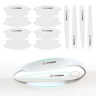 8 шт. прозрачные защитные наклейки на дверную ручку автомобиля, аксессуары для Hyundai I10 I20 I30 I40 IX20 IX35 Tucson Accent Creta