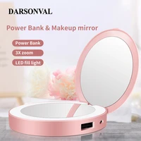darsonval pocket led mirror portable fashion adjustable light vanity mirror makeup mirror with mobile power charging treasure