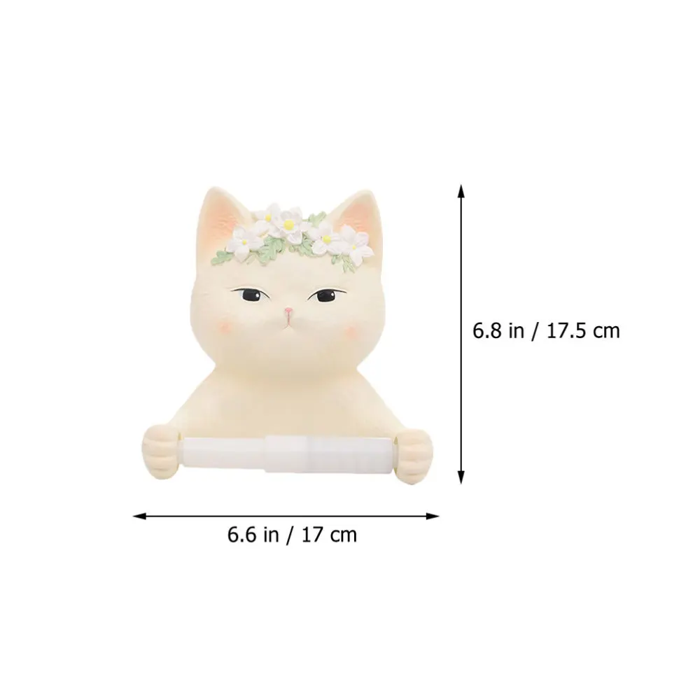 

1PC Lovely Cat Roll Paper Holder Creative Toilet Tissue Rack Decoration (Khaki)