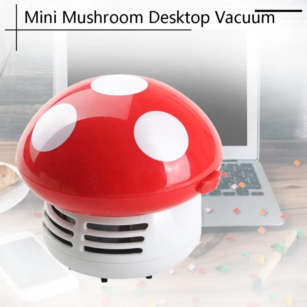 

L008 3W 3V Small Mini Cartoon Cute Keyboard Desktop Dust Removal Mushroom Shape Desktop Vacuum Cleaner